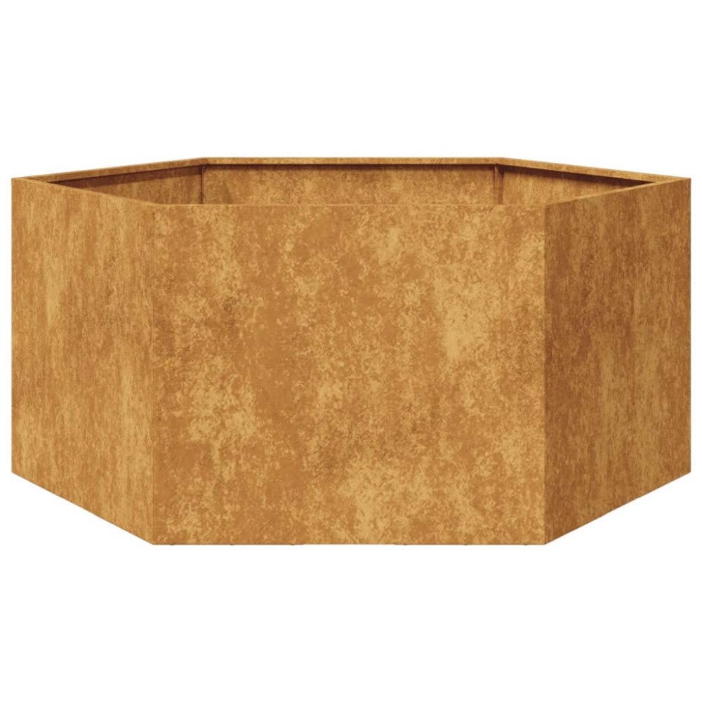 vidaXL Odlingslåda sexkantig 104x90x45 cm vittringsstål