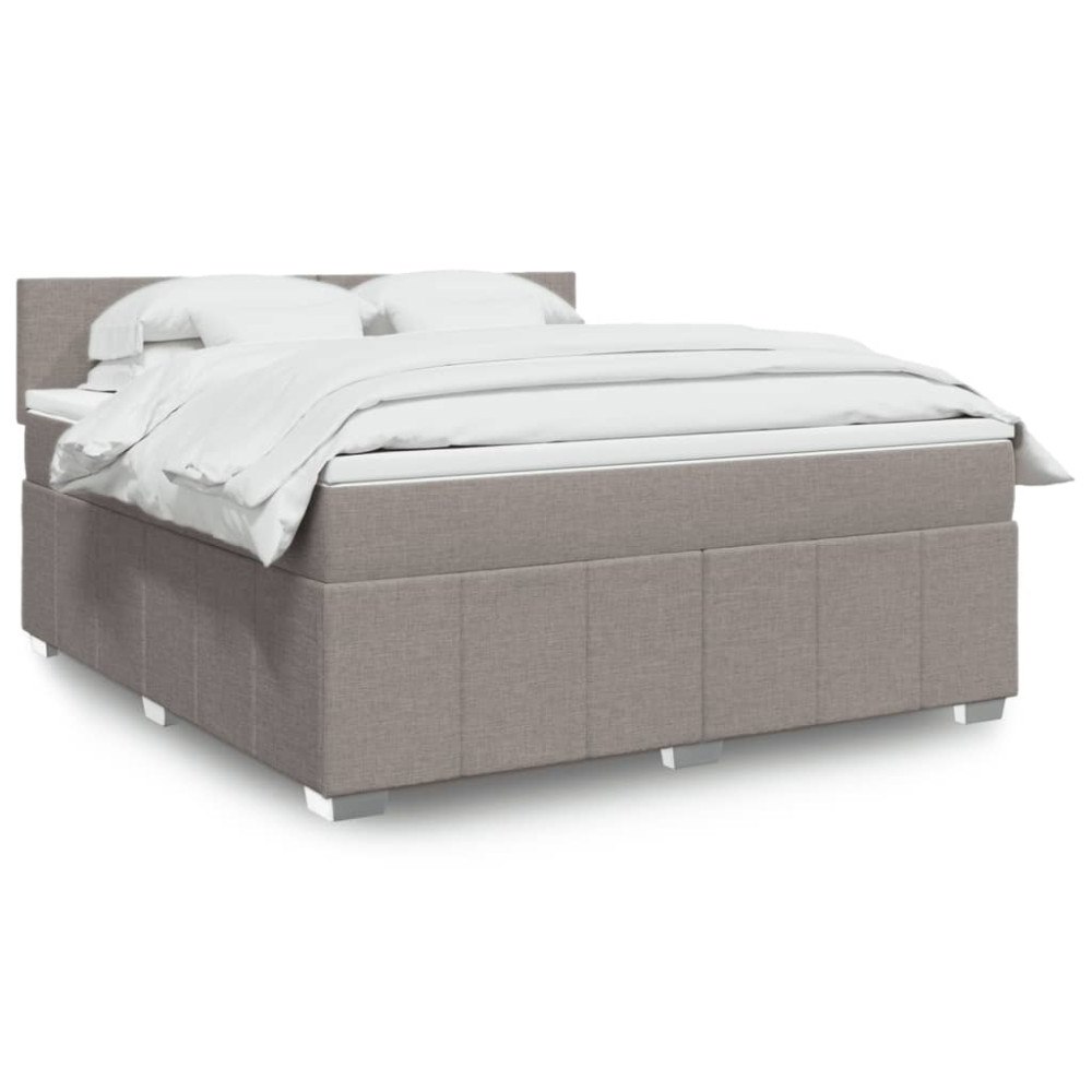 vidaXL Ramsäng med madrass taupe 180x200 cm tyg