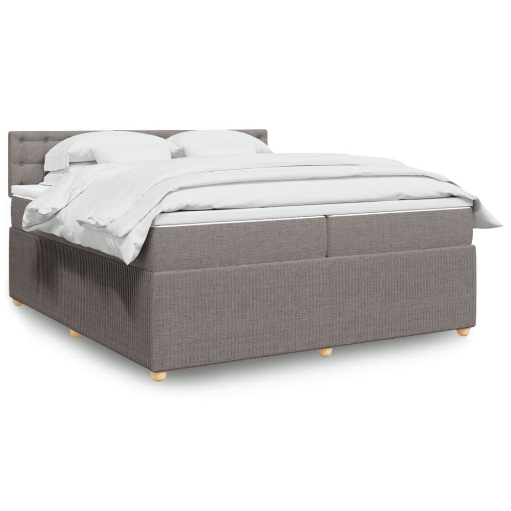 vidaXL Ramsäng med madrass taupe 200x200 cm tyg