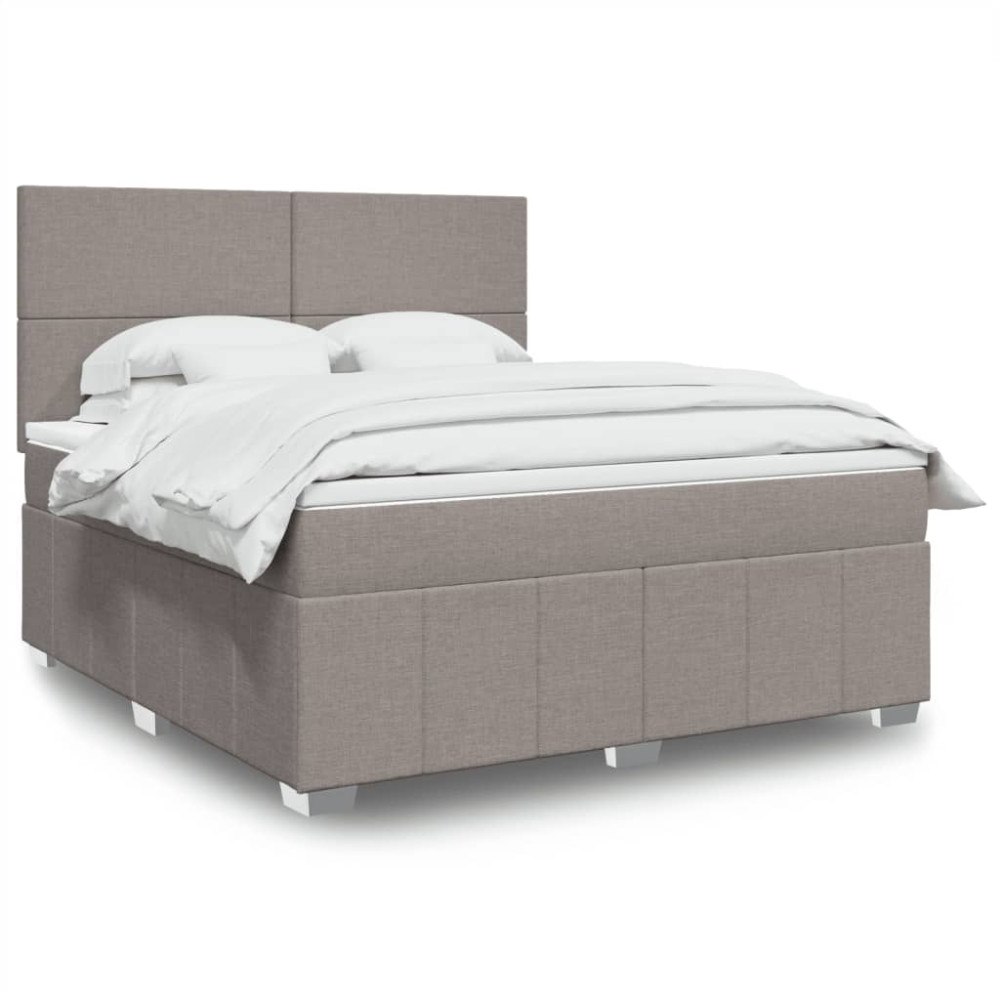 vidaXL Ramsäng med madrass taupe 180x200 cm tyg
