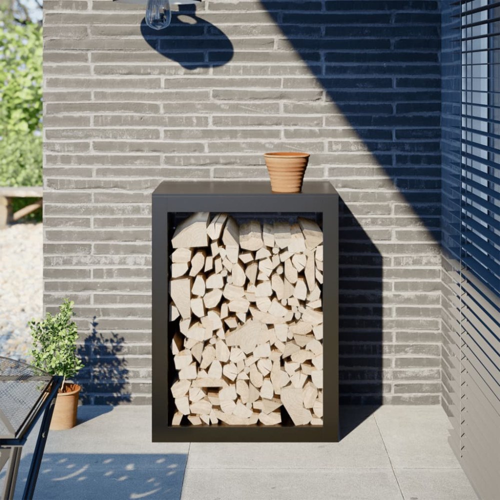 vidaXL Vedställ svart 60x40x80 cm stål