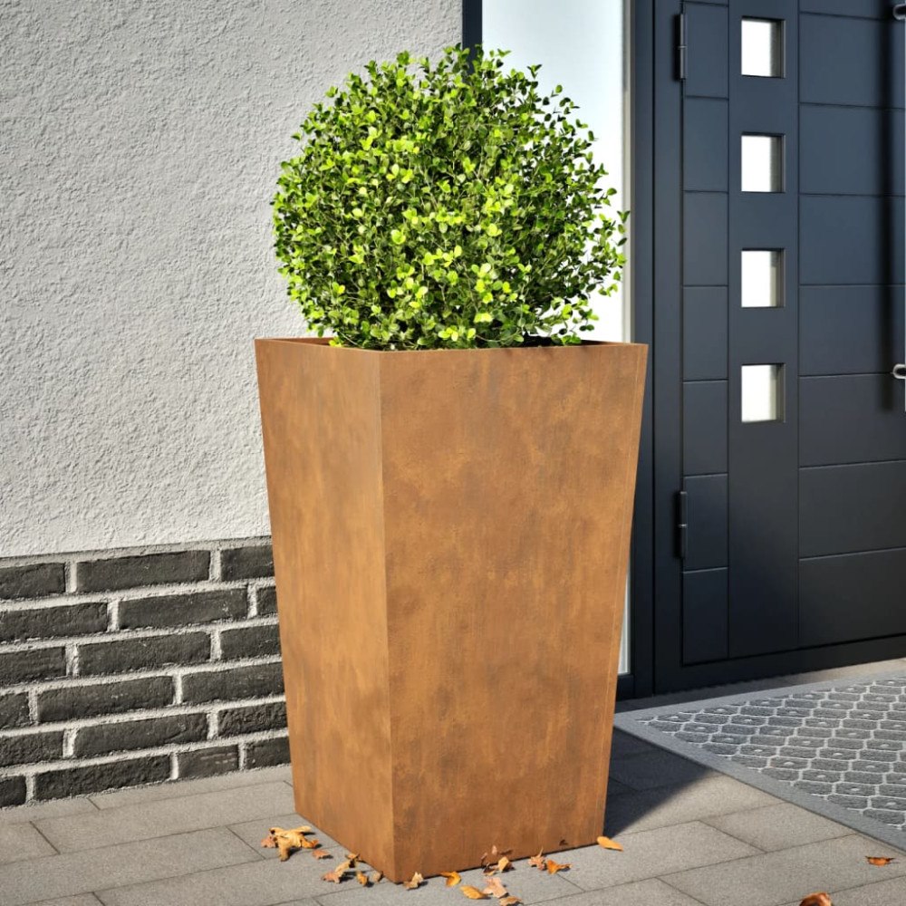 vidaXL Planteringskärl för trädgård 45x45x75 cm väderbeständigt stål