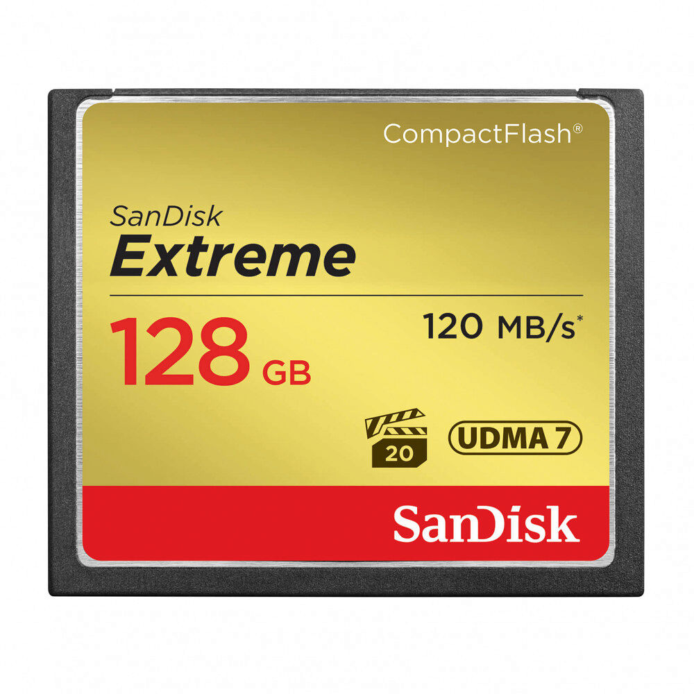 SANDISK Minneskort CF Extreme 128GB 120MB/s UDMA7