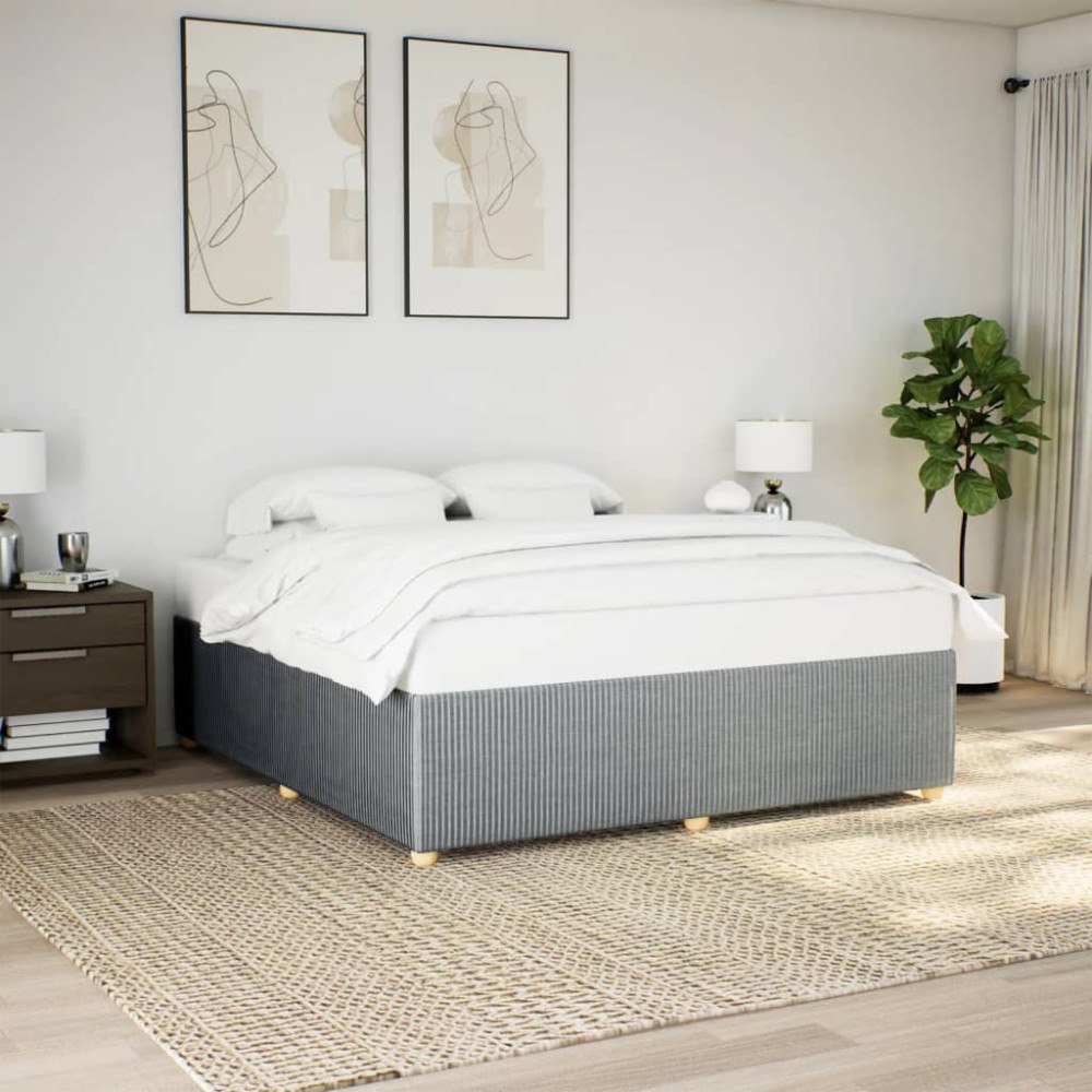 vidaXL Sängram utan madrass ljusgrå 180x200 cm tyg