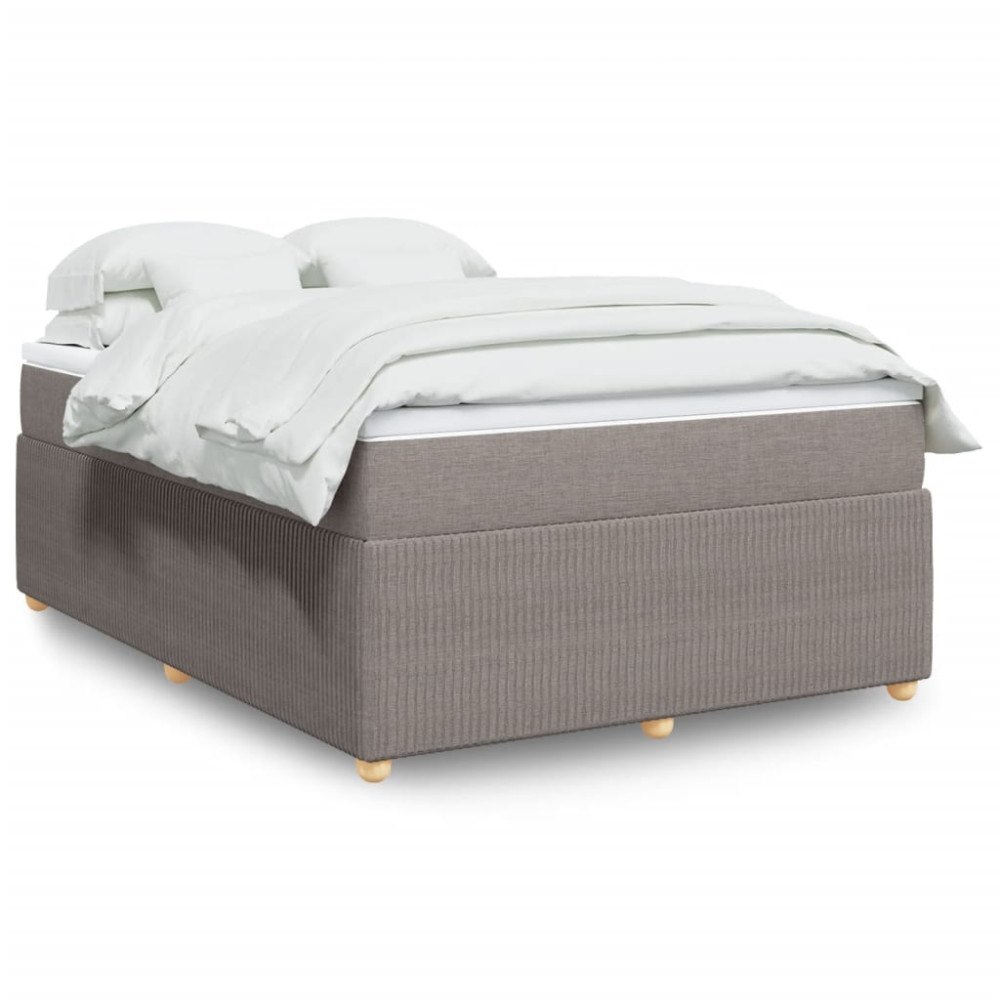 vidaXL Ramsäng med madrass taupe 140x190 cm tyg