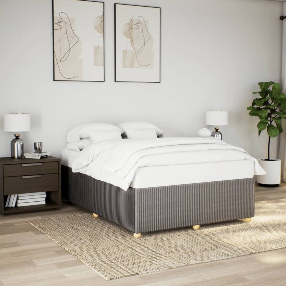 vidaXL Sängram utan madrass taupe 140x200 cm tyg