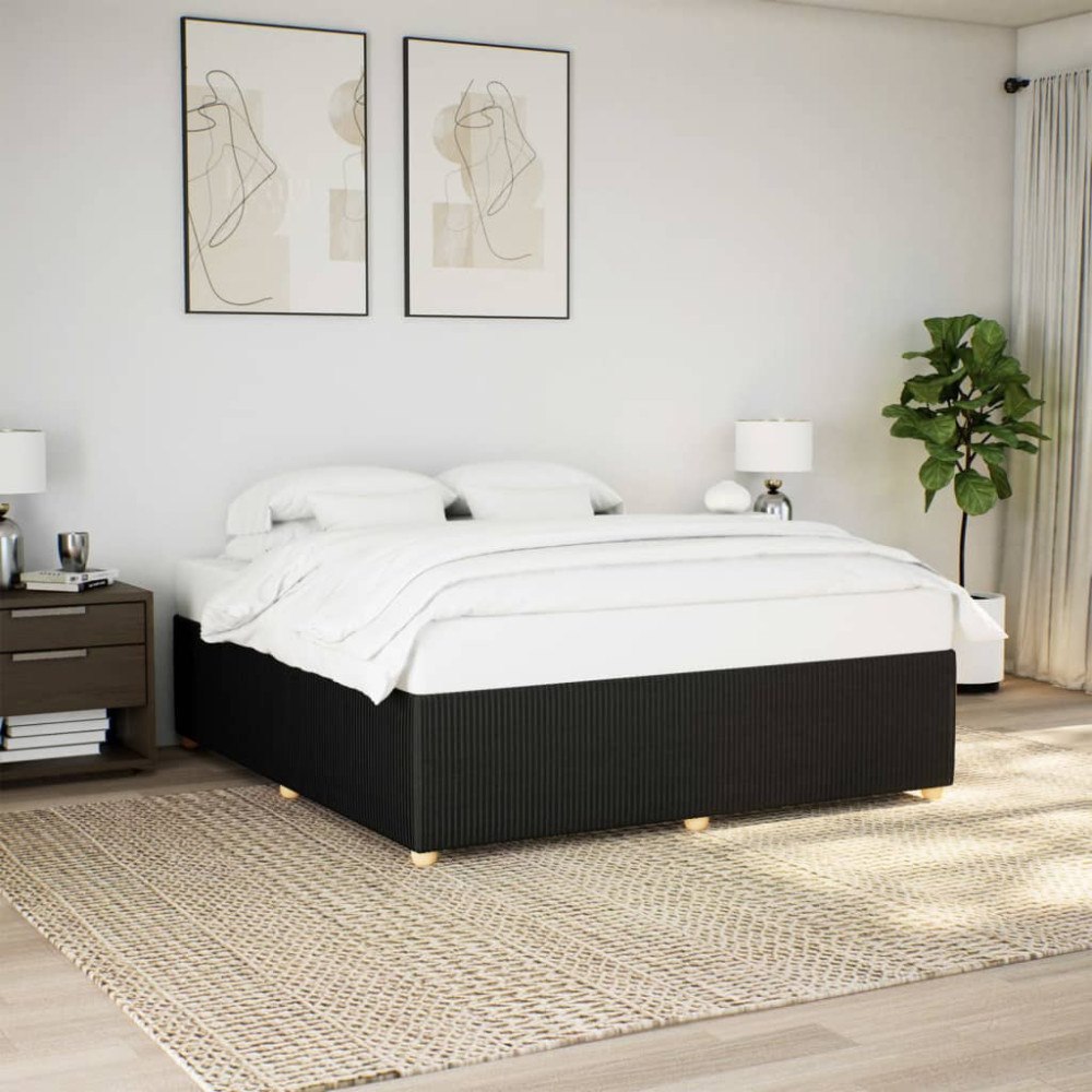 vidaXL Sängram utan madrass svart 200x200 cm tyg