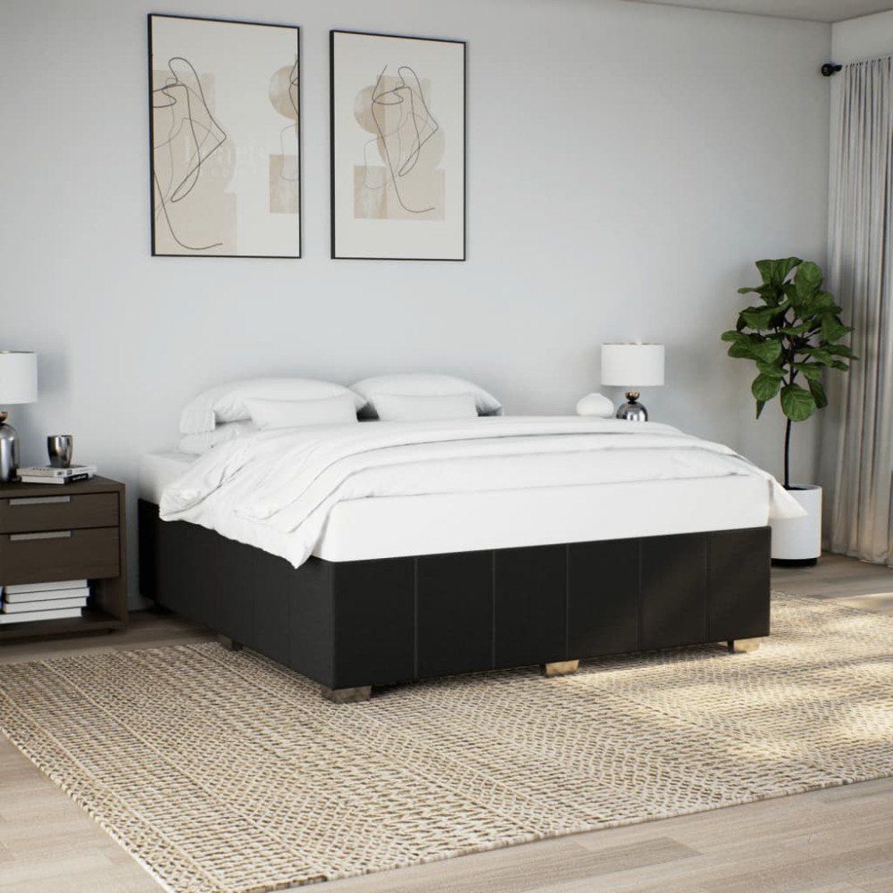 vidaXL Sängram utan madrass svart 180x200 cm tyg