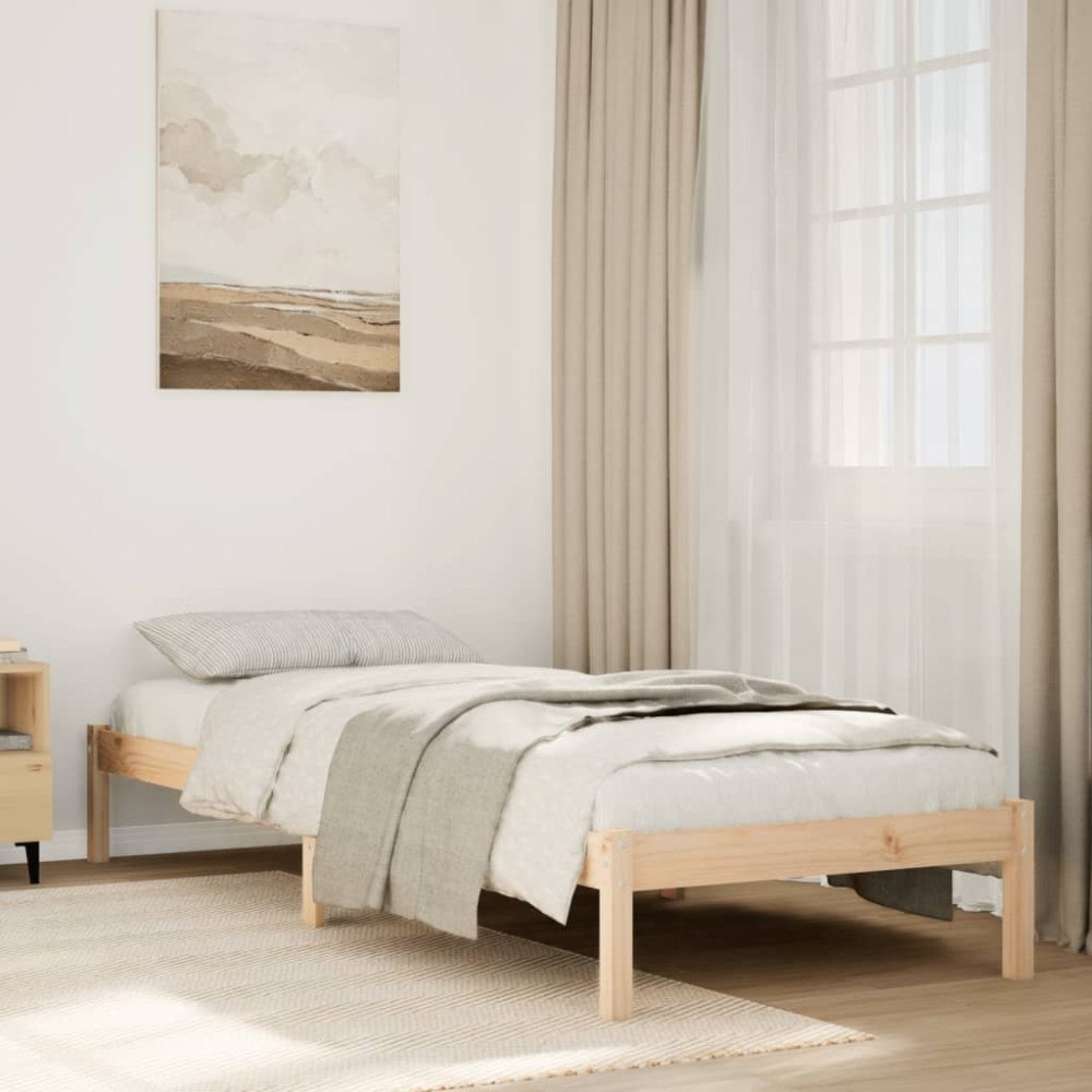 vidaXL Sängram utan madrass extra lång 100x220 cm massiv furu