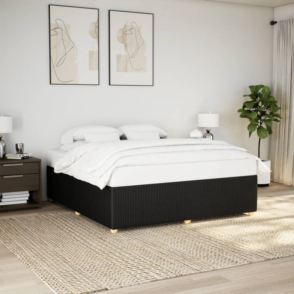vidaXL Sängram utan madrass svart 180x200 cm tyg