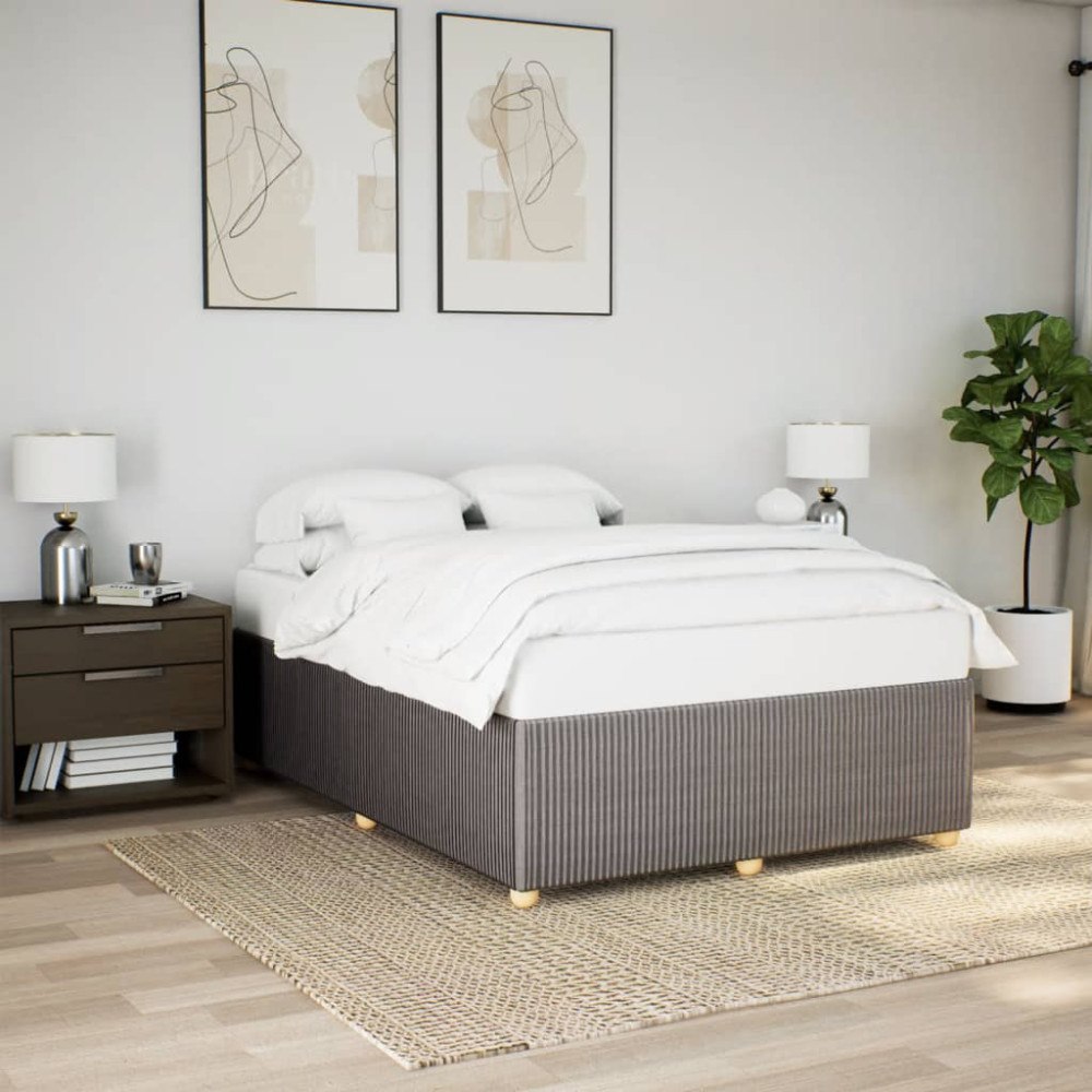 vidaXL Sängram utan madrass taupe 160x200 cm tyg