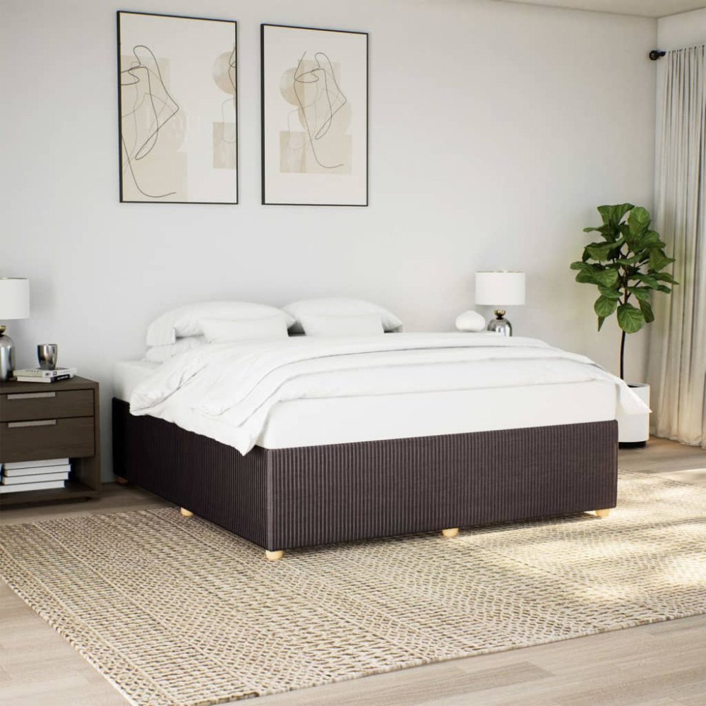 vidaXL Sängram utan madrass mörkbrun 200x200 cm tyg