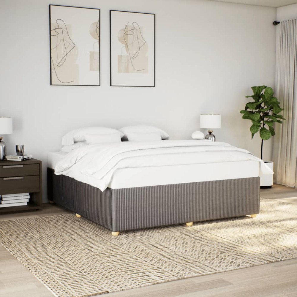 vidaXL Sängram utan madrass taupe 180x200 cm tyg