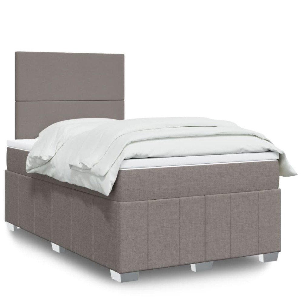 vidaXL Ramsäng med madrass taupe 120x200 cm tyg