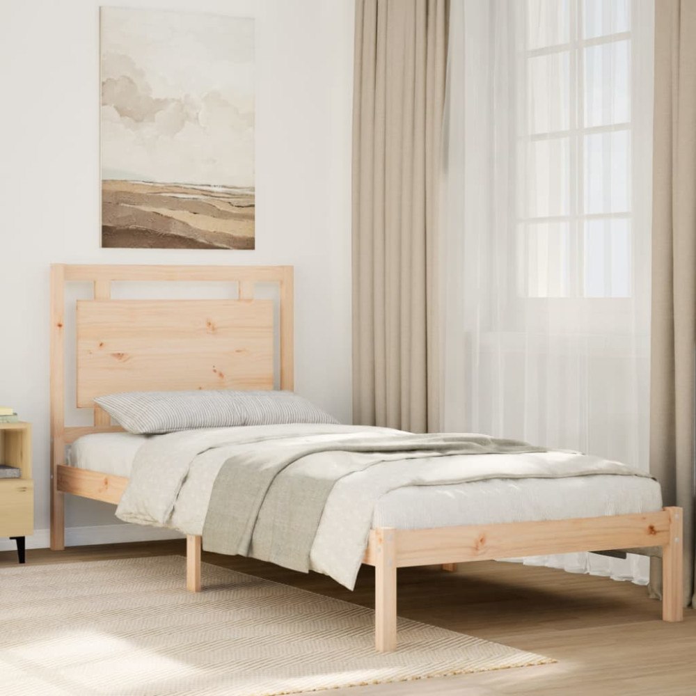 vidaXL Sängram utan madrass extra lång 100x220 cm massivt trä