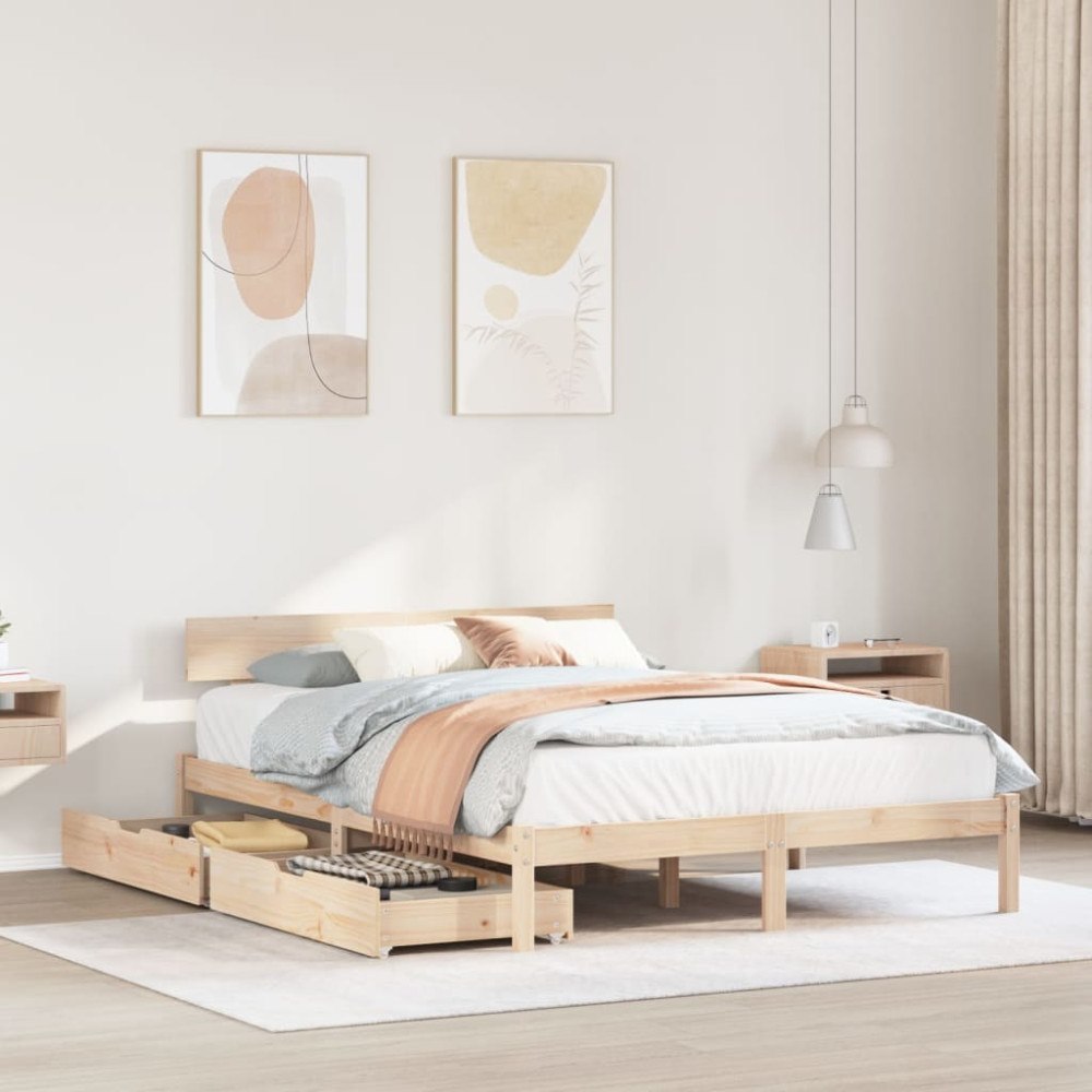 vidaXL Sängram utan madrass 120x200 cm massiv furu