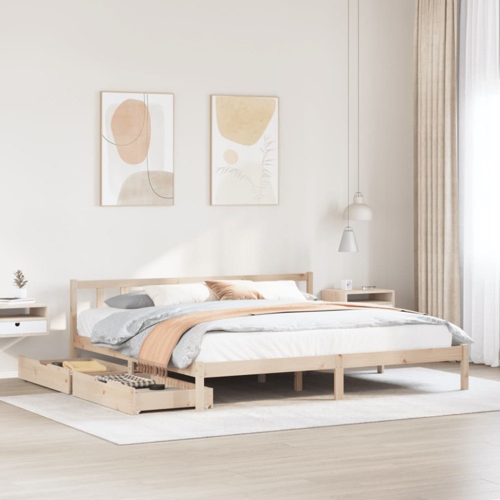 vidaXL Sängram utan madrass 180x200 cm massiv furu