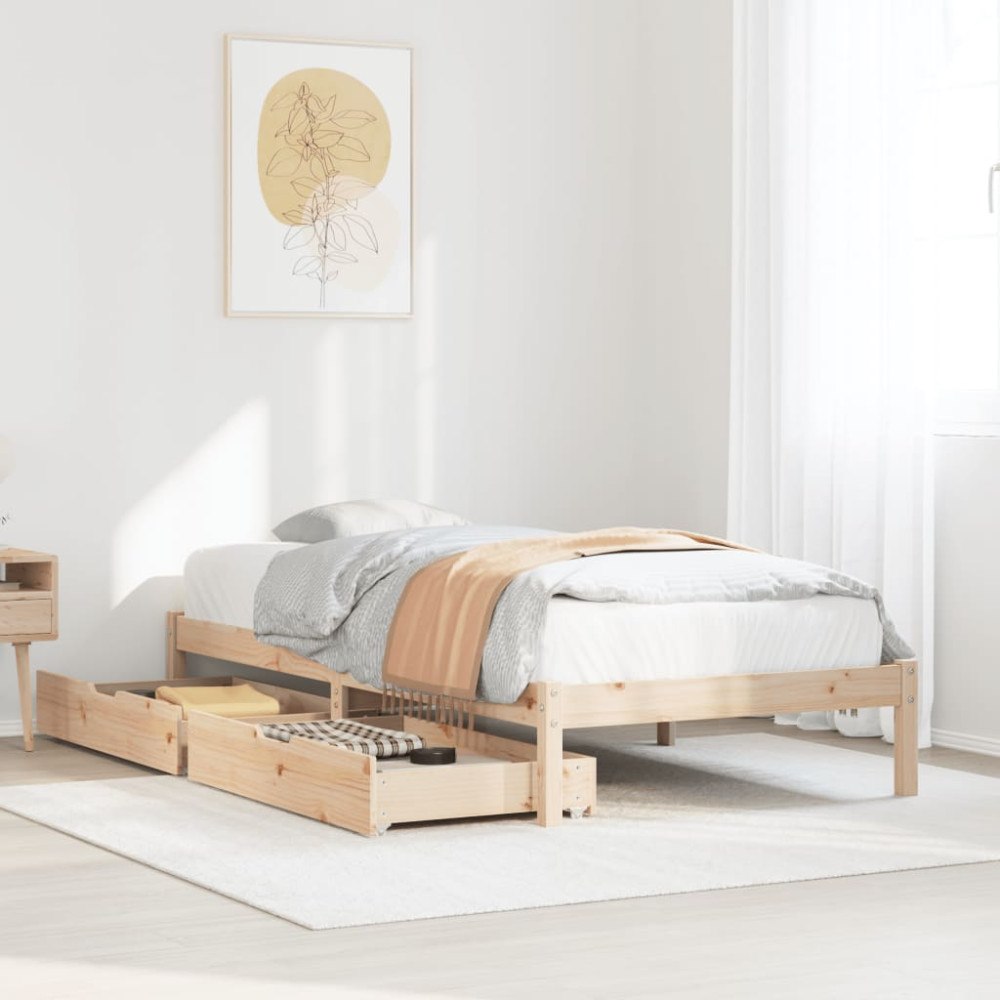 vidaXL Sängram utan madrass 90x200 cm massiv furu