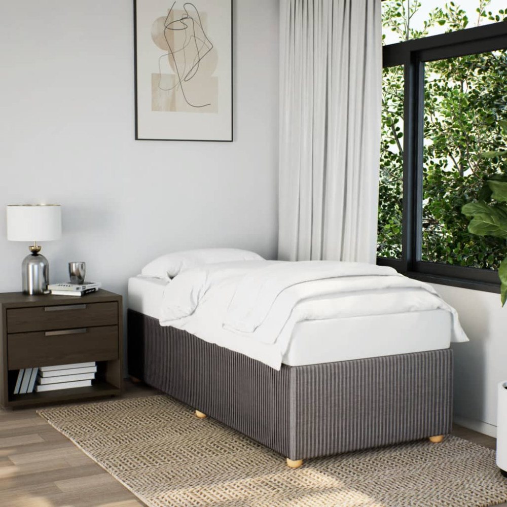 vidaXL Sängram utan madrass Taupe 80x200cm tyg
