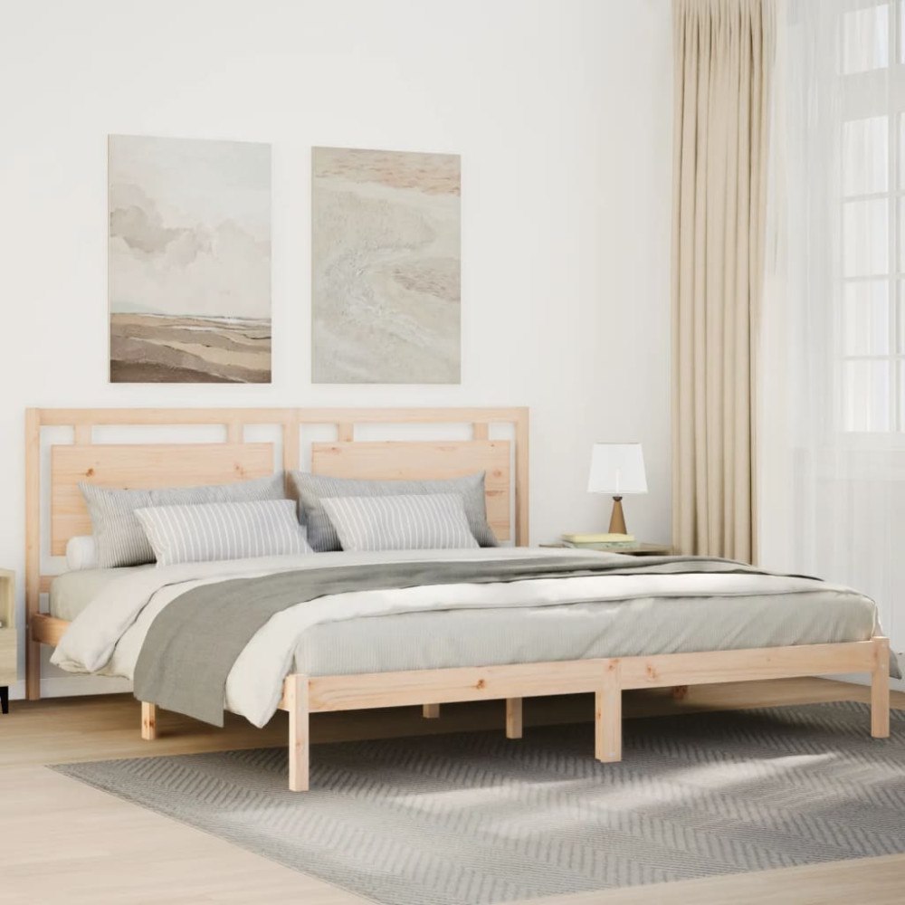 vidaXL Sängram utan madrass extra lång 180x220 cm massivt trä