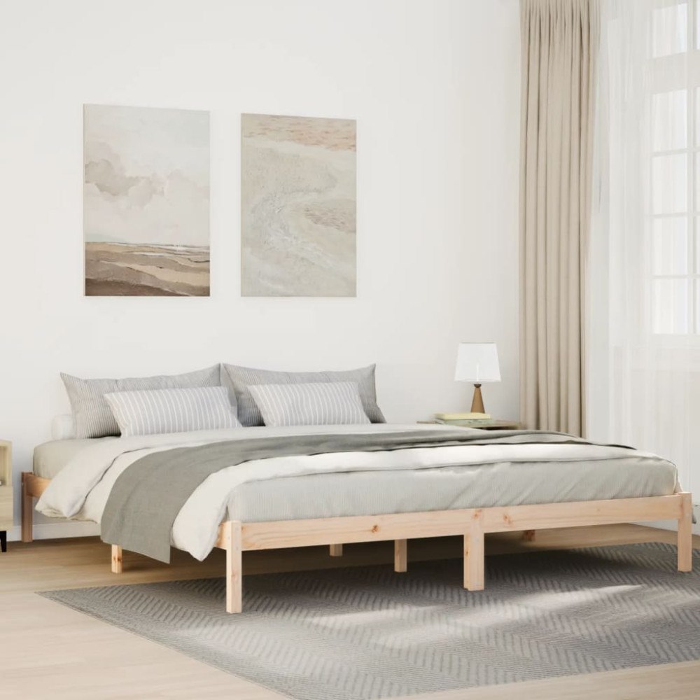 vidaXL Sängram utan madrass extra lång 200x220 cm massiv furu