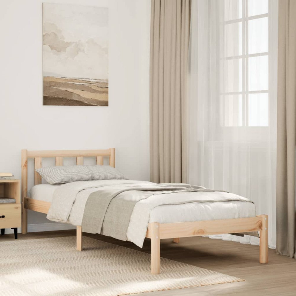 vidaXL Sängram utan madrass extra lång 80x220 cm massiv furu