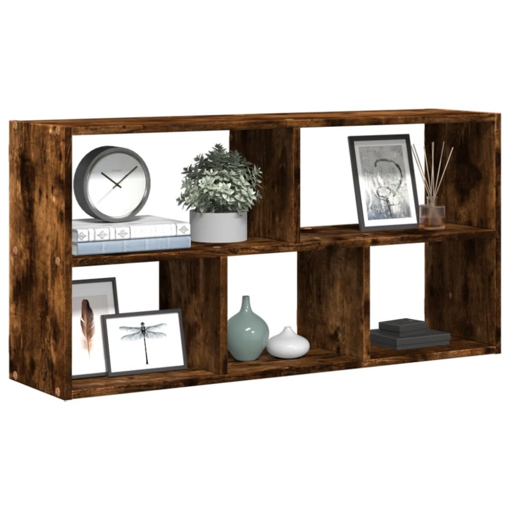 vidaXL Vägghylla rökfärgad ek 100x25x50 cm konstruerat trä