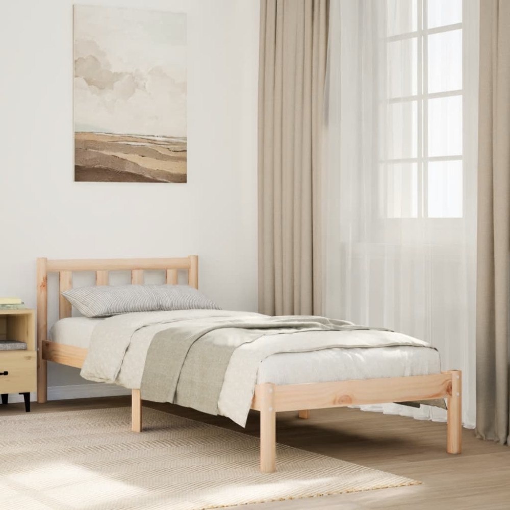 vidaXL Sängram utan madrass extra lång 100x220 cm massiv furu
