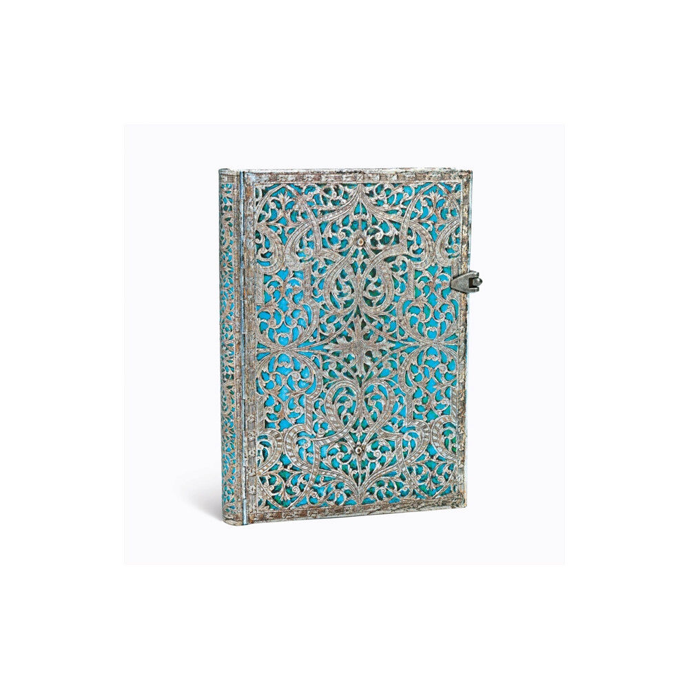 paperblanks Maya Blue (Silver Filigree Collection) Midi Lined Hardcover Journal (inbunden, eng)