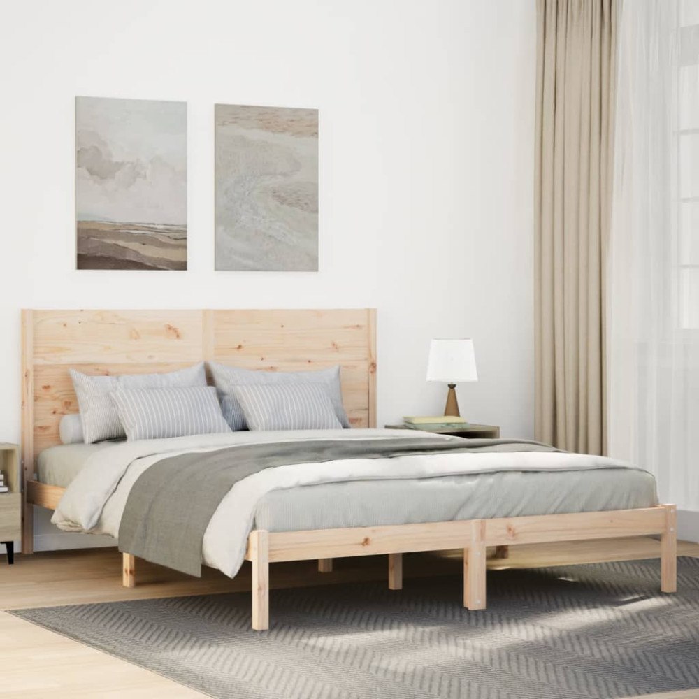 vidaXL Sängram utan madrass extra lång 160x210 cm massivt trä