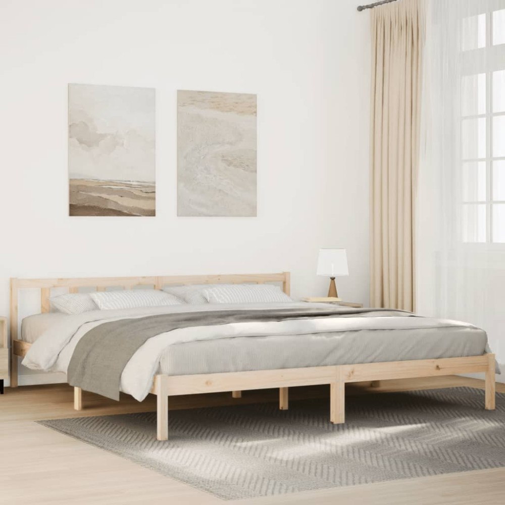 vidaXL Sängram utan madrass extra lång 200x210 cm massiv furu
