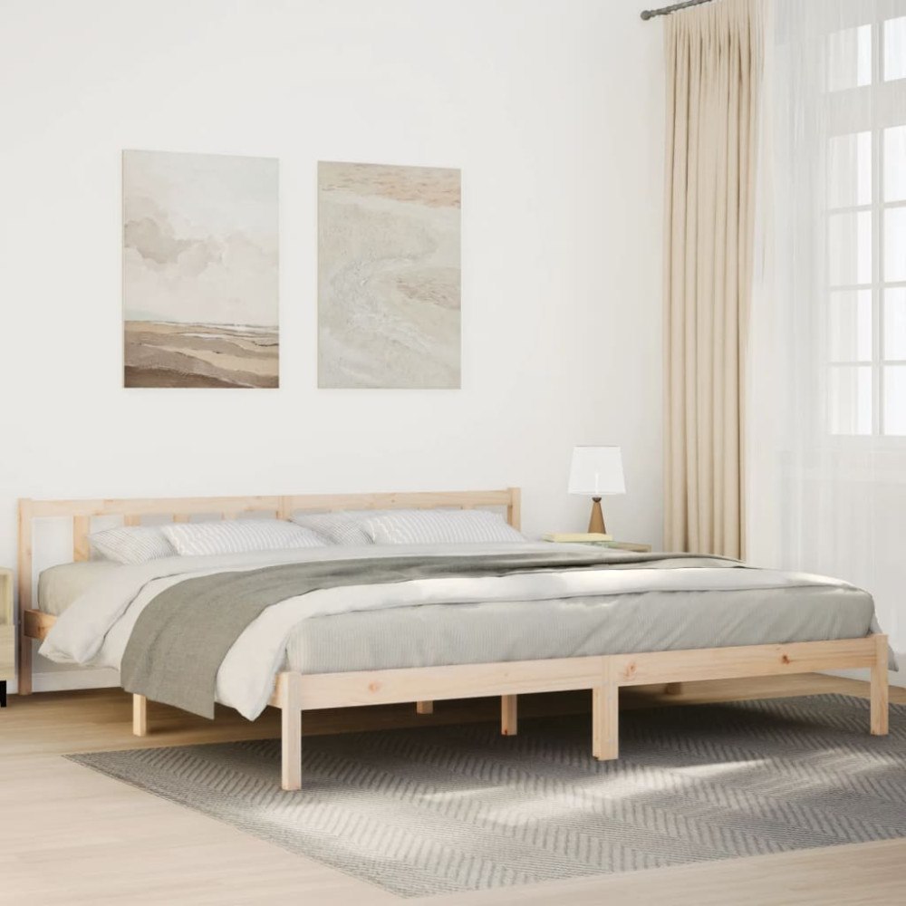 vidaXL Sängram utan madrass extra lång 200x220 cm massiv furu