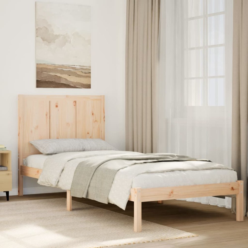 vidaXL Sängram utan madrass extra lång 100x210 cm massivt trä