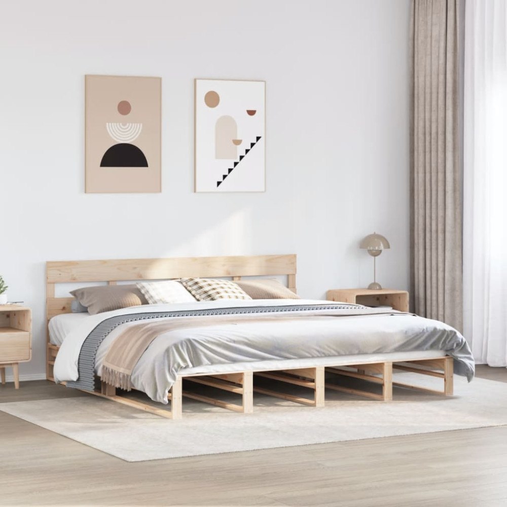vidaXL Sängram utan madrass 180x200 cm massiv furu
