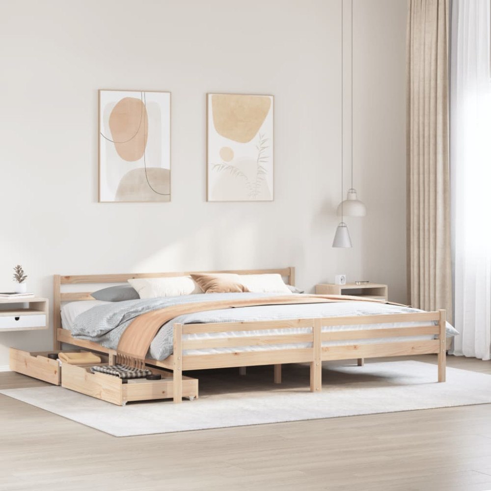 vidaXL Sängram utan madrass 200x200 cm massiv furu