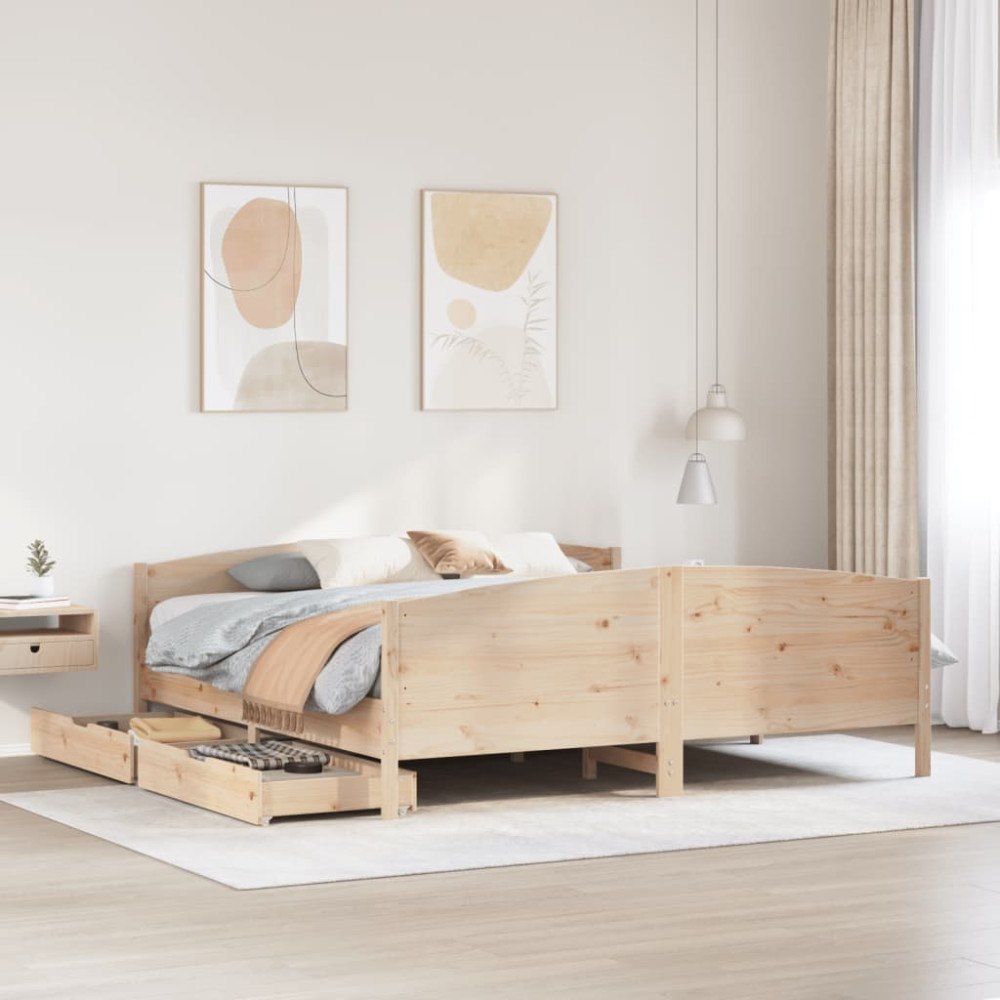 vidaXL Sängram utan madrass 160x200 cm massiv furu