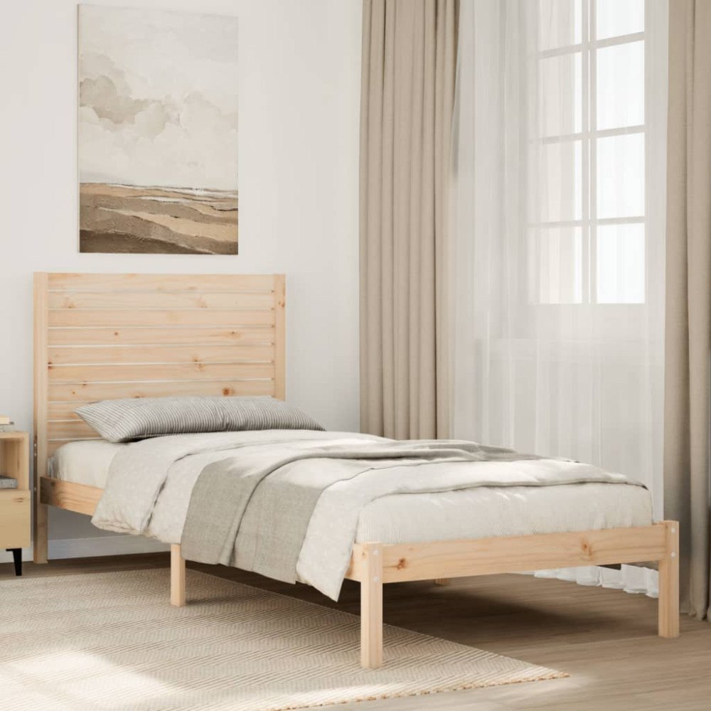vidaXL Sängram utan madrass extra lång 100x220 cm massivt trä