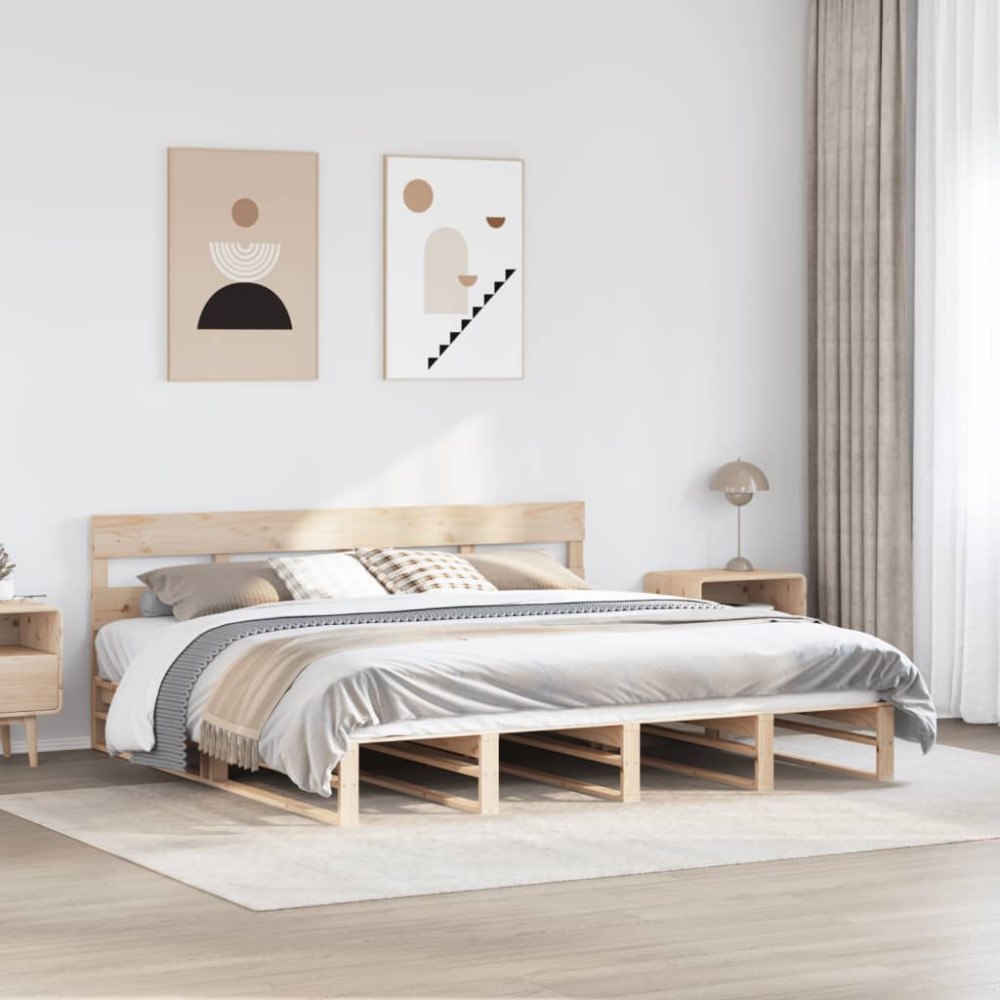 vidaXL Sängram utan madrass 200x200 cm massiv furu