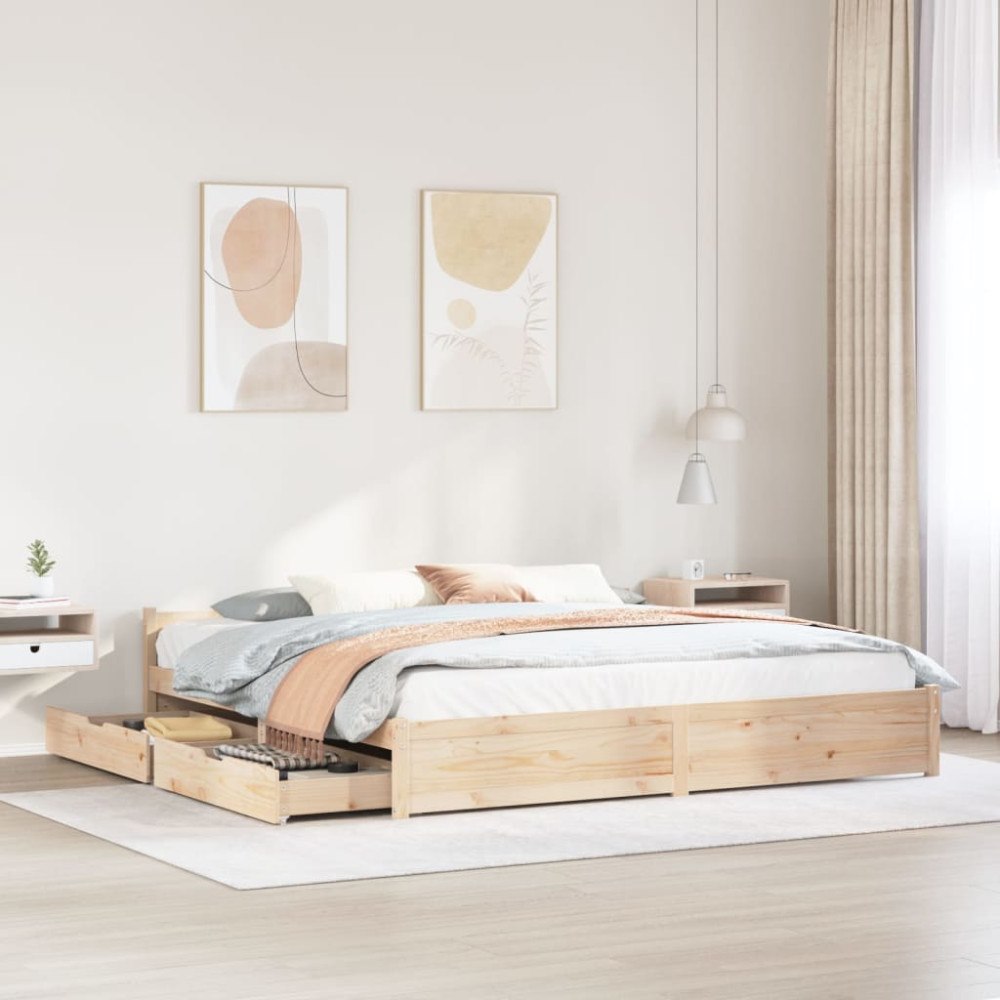 vidaXL Sängram utan madrass 180x200 cm massiv furu