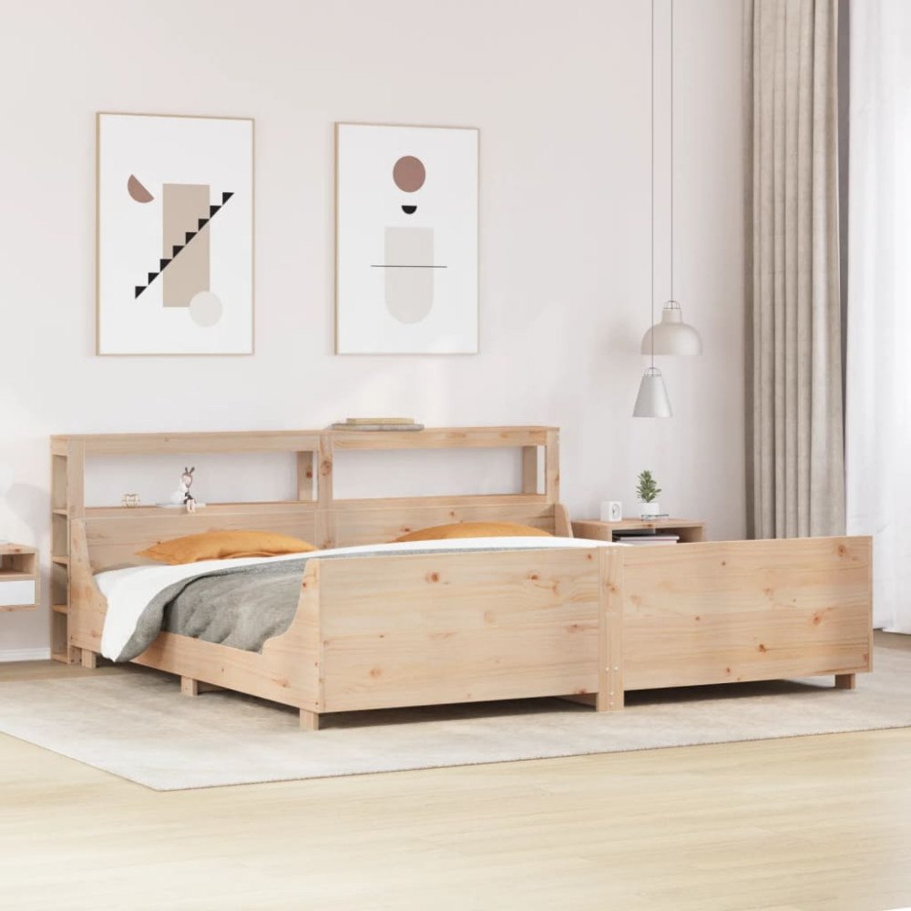 vidaXL Sängram utan madrass 200x200 cm massiv furu