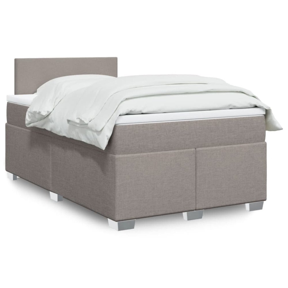 vidaXL Ramsäng med madrass taupe 120x190 cm tyg