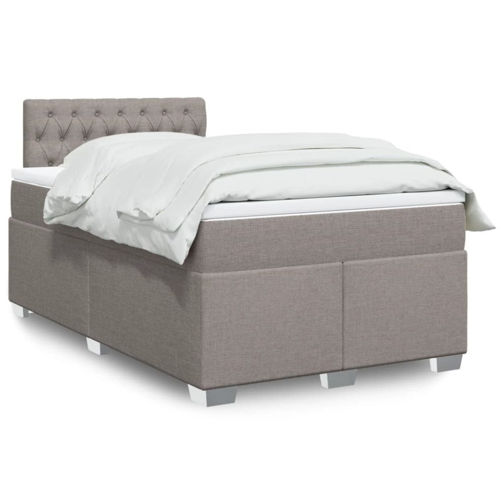 vidaXL Ramsäng med madrass taupe 120x190 cm tyg