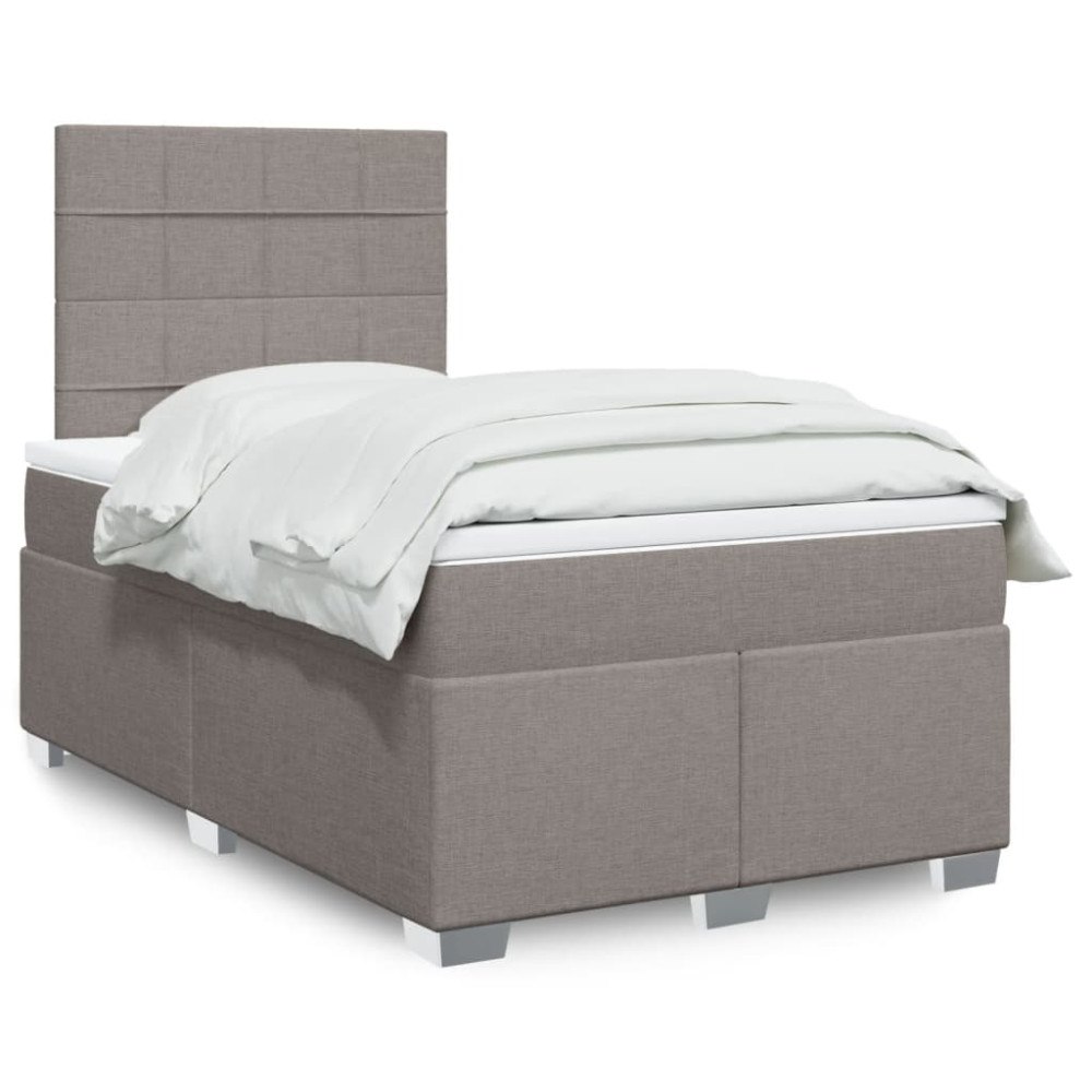 vidaXL Ramsäng med madrass taupe 120x190 cm tyg