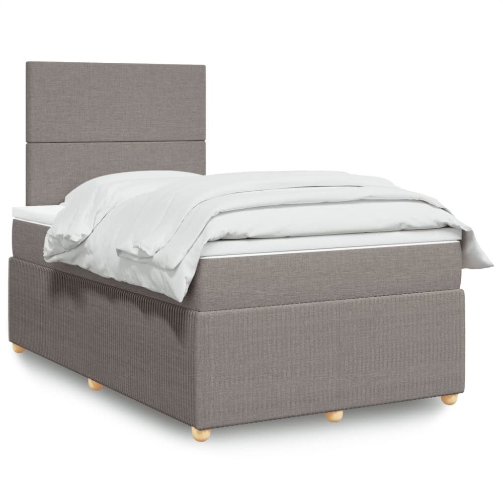 vidaXL Ramsäng med madrass taupe 120x190 cm tyg