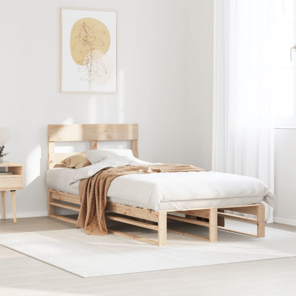 vidaXL Sängram utan madrass 100x200 cm massiv furu