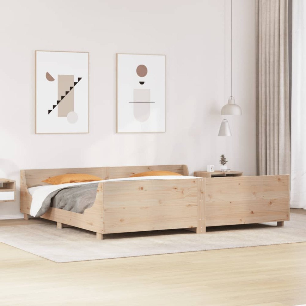 vidaXL Sängram utan madrass 200x200 cm massiv furu