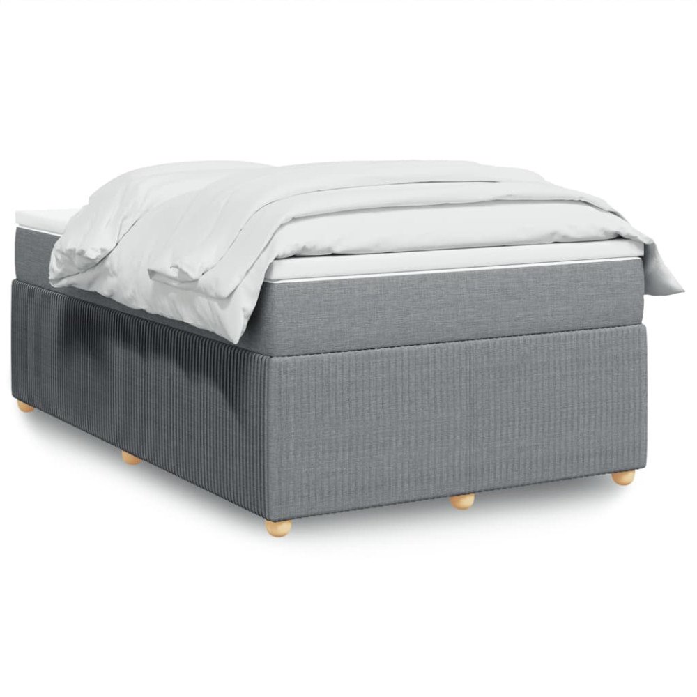 vidaXL Ramsäng med madrass ljusgrå 120x190 cm tyg