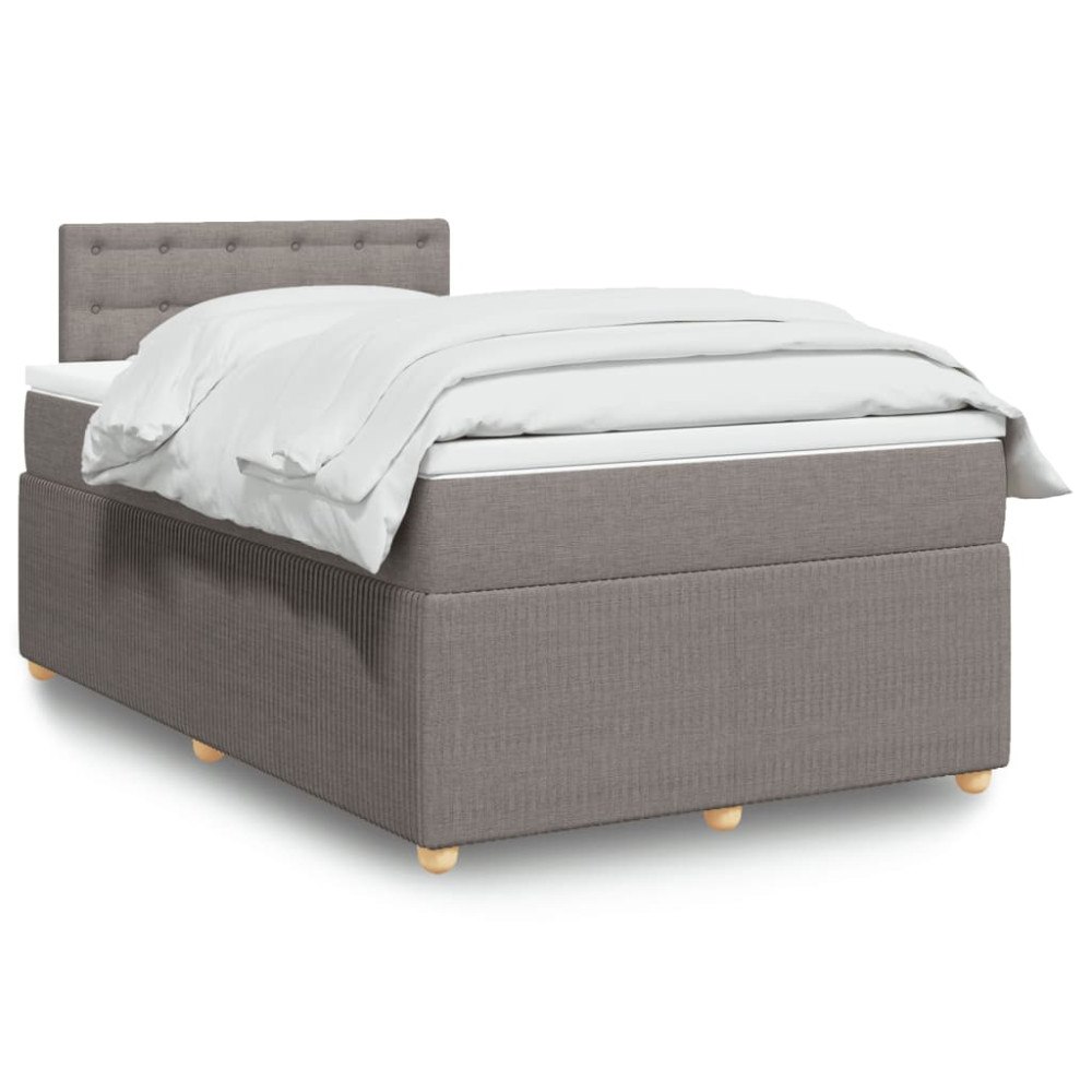 vidaXL Ramsäng med madrass taupe 120x190 cm tyg