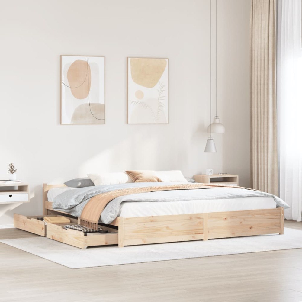 vidaXL Sängram utan madrass 160x200 cm massiv furu