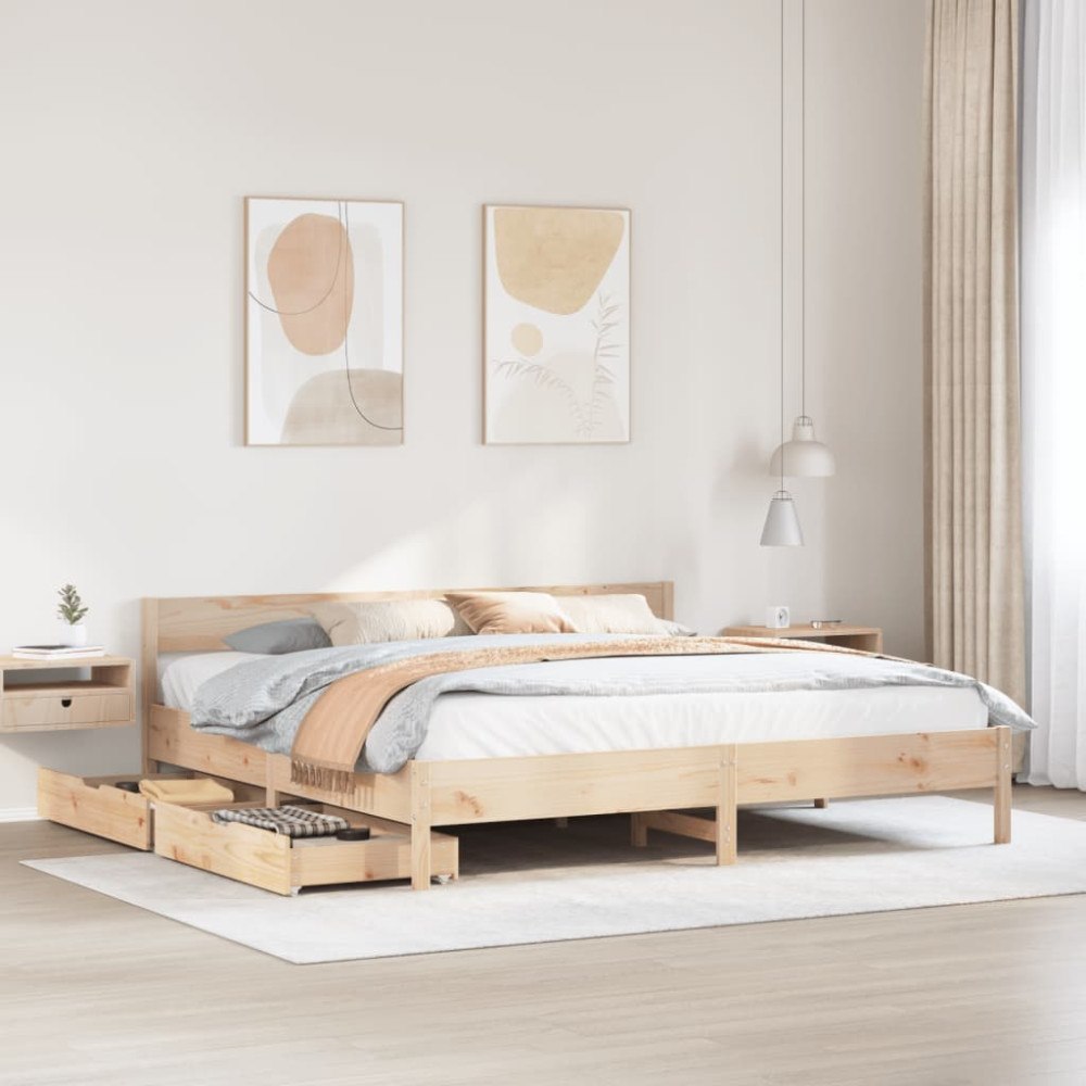 vidaXL Sängram utan madrass 160x200 cm massiv furu